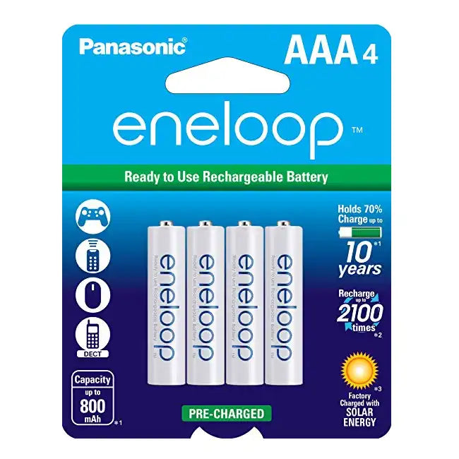Battery Panasonic 4-AAA Ni-MH Rechargeable 2000mah 4 Pack 1.2V 10096