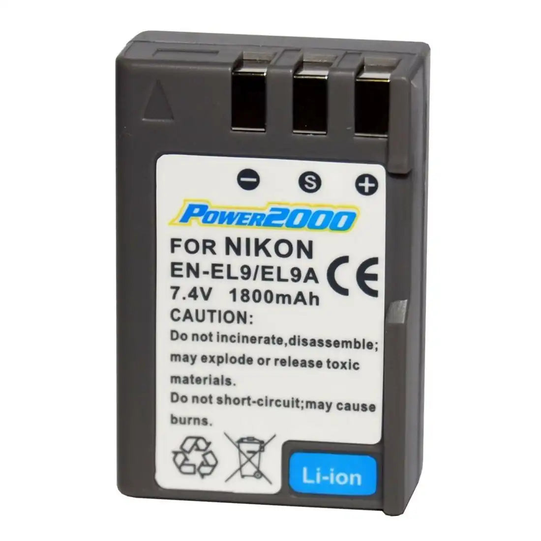 Proflash - Power 2000 Nikon EN-EL9A Compatible Lithium-Ion Battery Pack (7.4V - 1800 mAh) - 12235