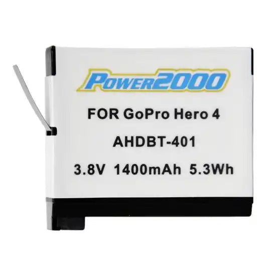 Proflash - Power 2000 GoPro AHDBT-401 Compatible Lithium-Ion Battery Pack (3.8V - 1400 mAh) - 12401