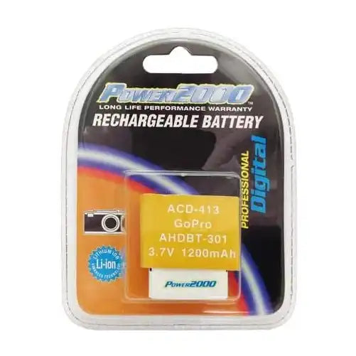 Proflash - Power 2000 GoPro AHDBT-301 Compatible Lithium-Ion Battery Pack (3.7V - 1200 mAh) - 12404