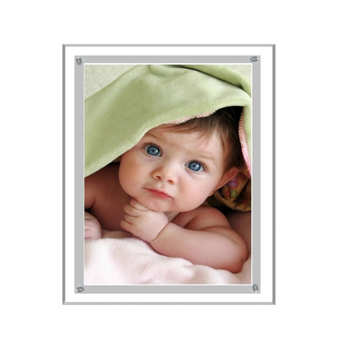 Acrylic Ultra Slim LED Light Box / Photo Frame (Silver Outline) 5,79’’ x 7,80’’