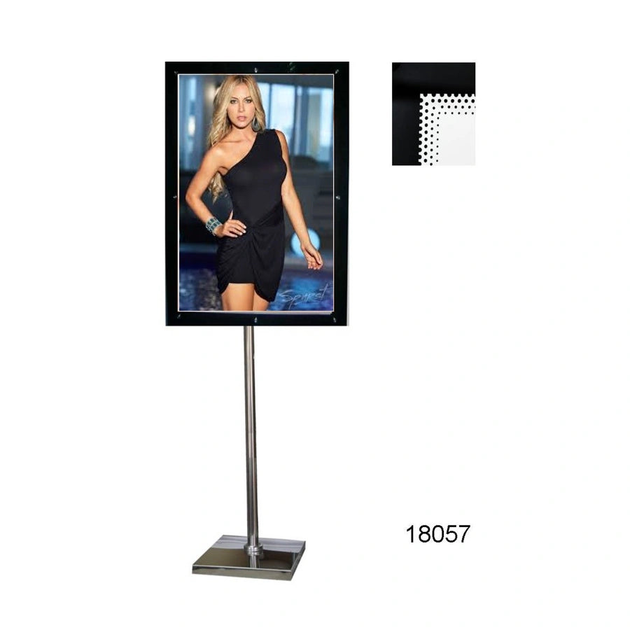 Cadre photo lumineux LED avec socle en acier inoxydable (cadre noir) 20,08'' x 26,93''