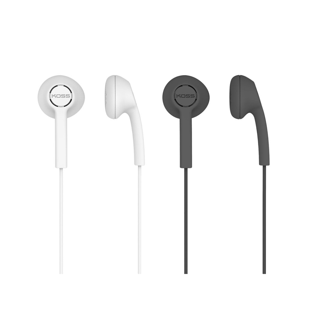 Koss KE7 Earbuds 2 Pack ( White & Black ) With Microphone - 191601 & 192790