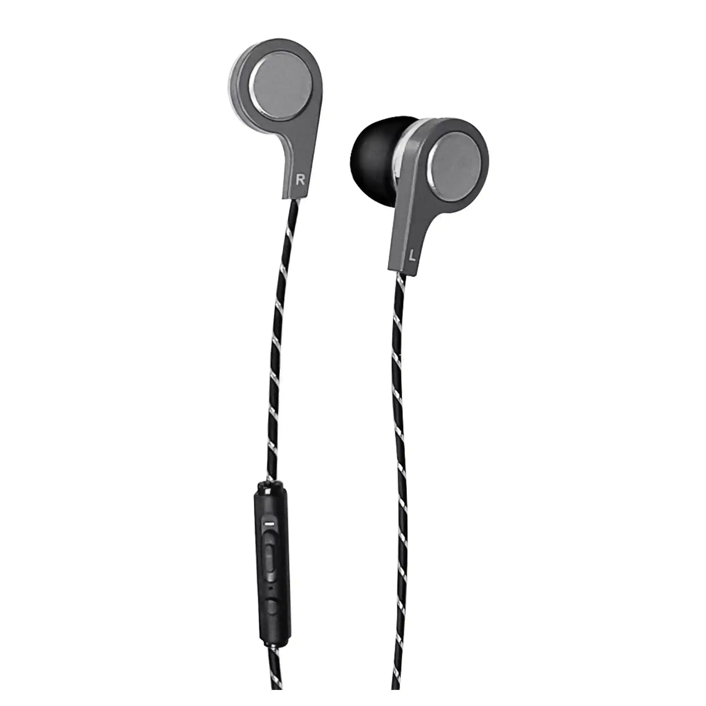 Maxell Bass 13 Metallic In-Ear Earphones with Microphone, Silver Color. - 199600