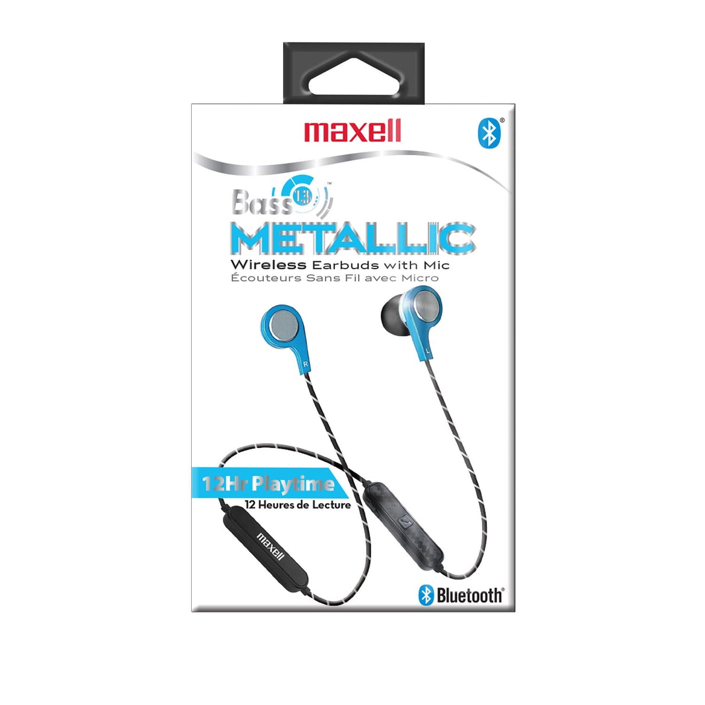 Maxell Bass 13 Wireless Bluetooth Earbuds (Metallic) Blue Whit Microphone- 199837