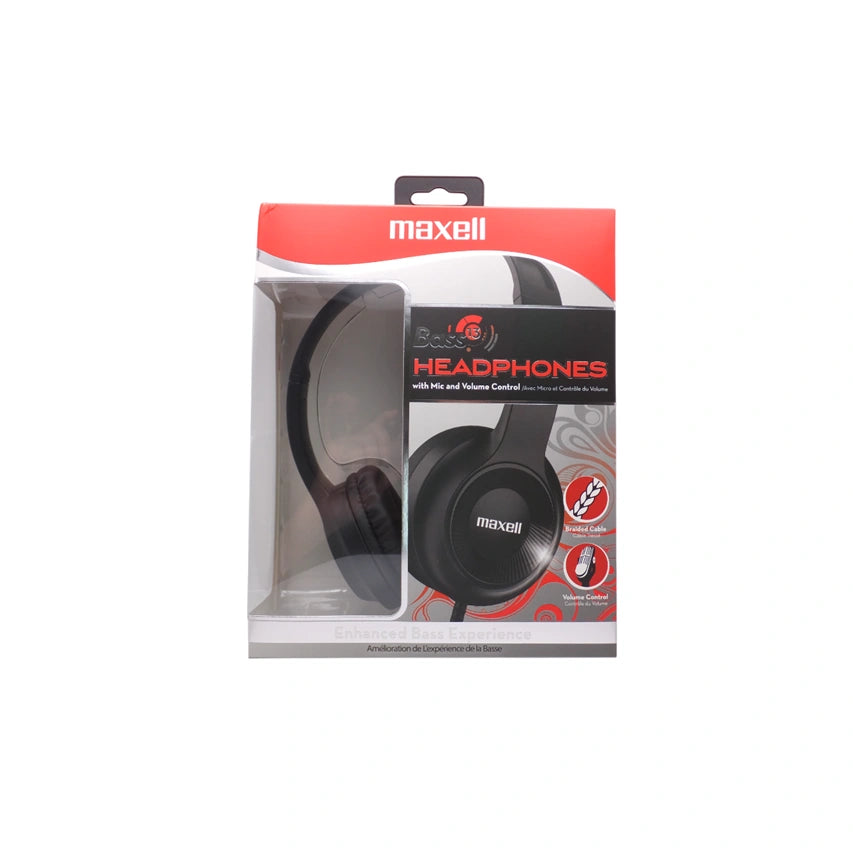 Maxell Heavy Bass Headphones Whit Mic -Black - (199840)