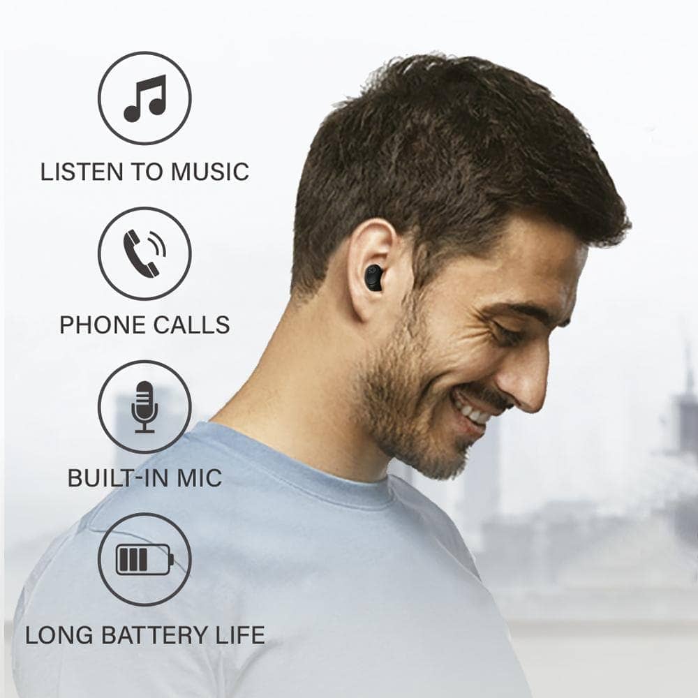Serie M TWS Bluetooth 5.0 Earbuds True Wireless With Compact Cylinder Casing - 23906