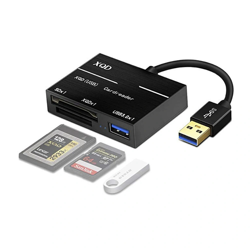 XQD/SD Card Reader Adapter, USB 3.0 Portable Flash Memory Card Reader, For XQD/SD Camera Card, for Sony M/G Series, Lexar USB Mark Card