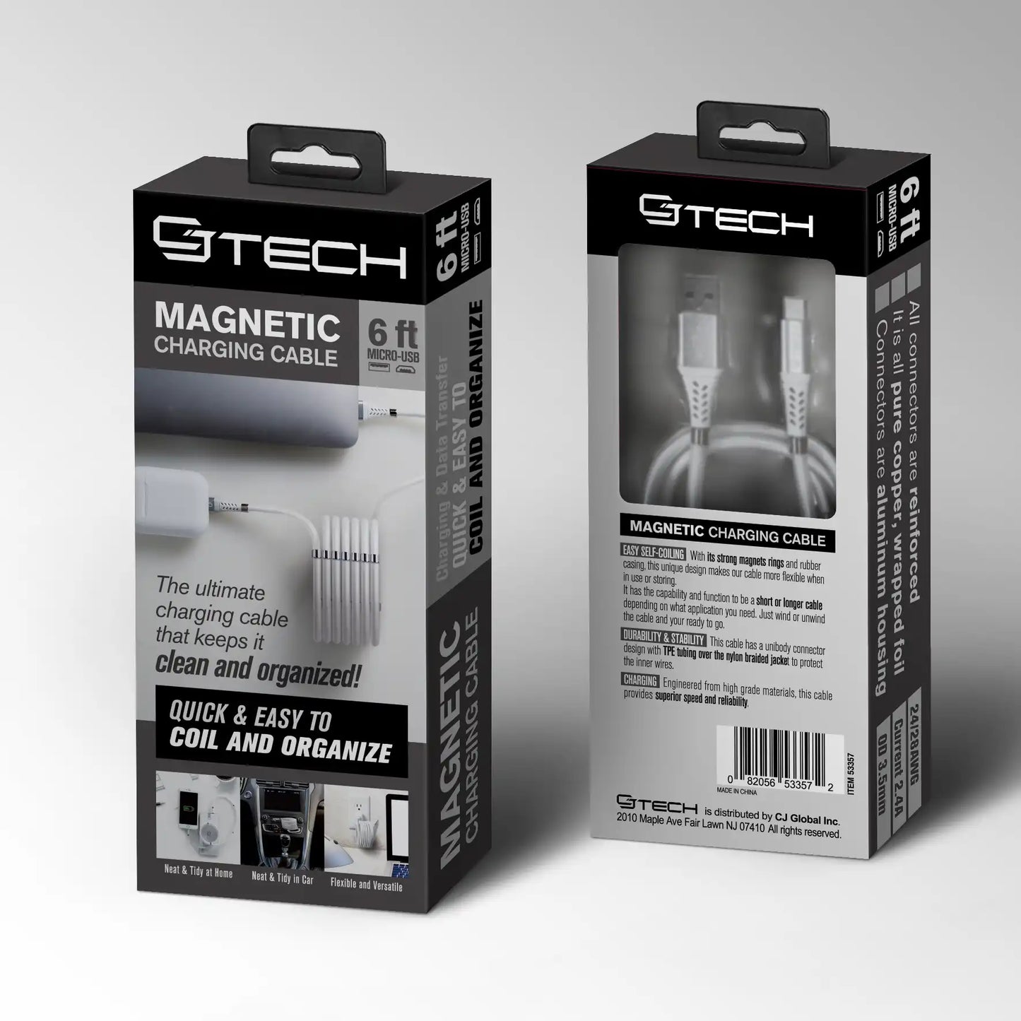 3D Magnetic Charging Cable - 6FT White | Micro USB