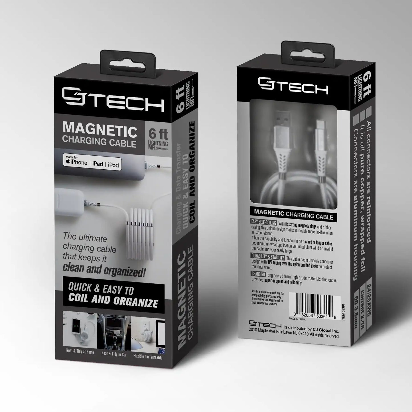 Magnetic Charging Cable - 6FT Lightning (White) | Model 53361