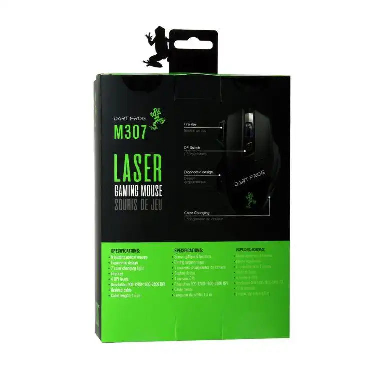 Souris de jeu laser DART FROG M307 avec éclairage LED