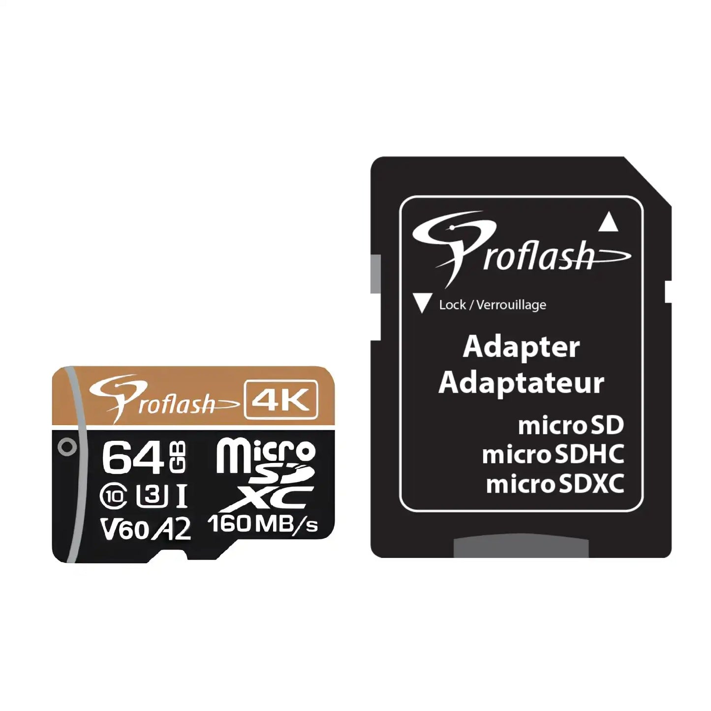 ProFlash 32 GB Micro-SDXC Memory Card 4K Ultra HD, Class 10 UHS-I V30 A1, 160 MB/s High-Speed with SD Adapter