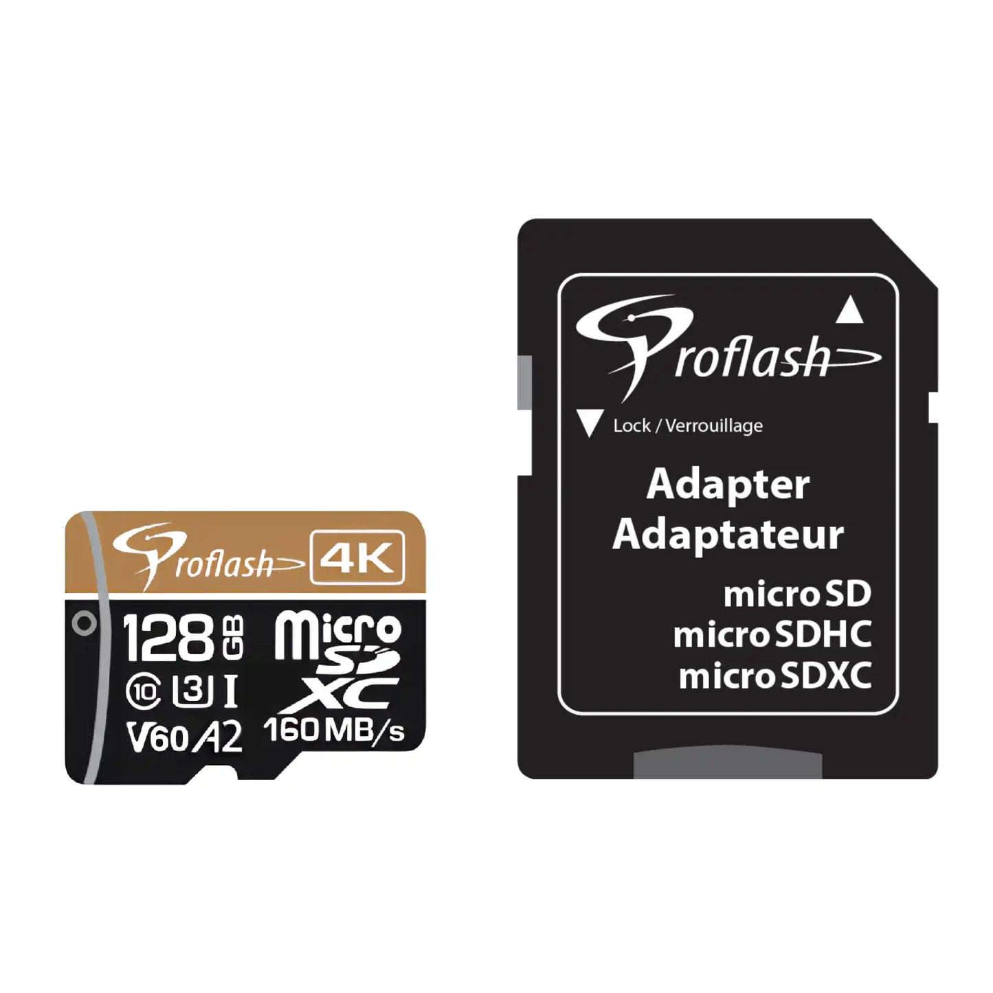 ProFlash 32 GB Micro-SDXC Memory Card 4K Ultra HD, Class 10 UHS-I V30 A1, 160 MB/s High-Speed with SD Adapter