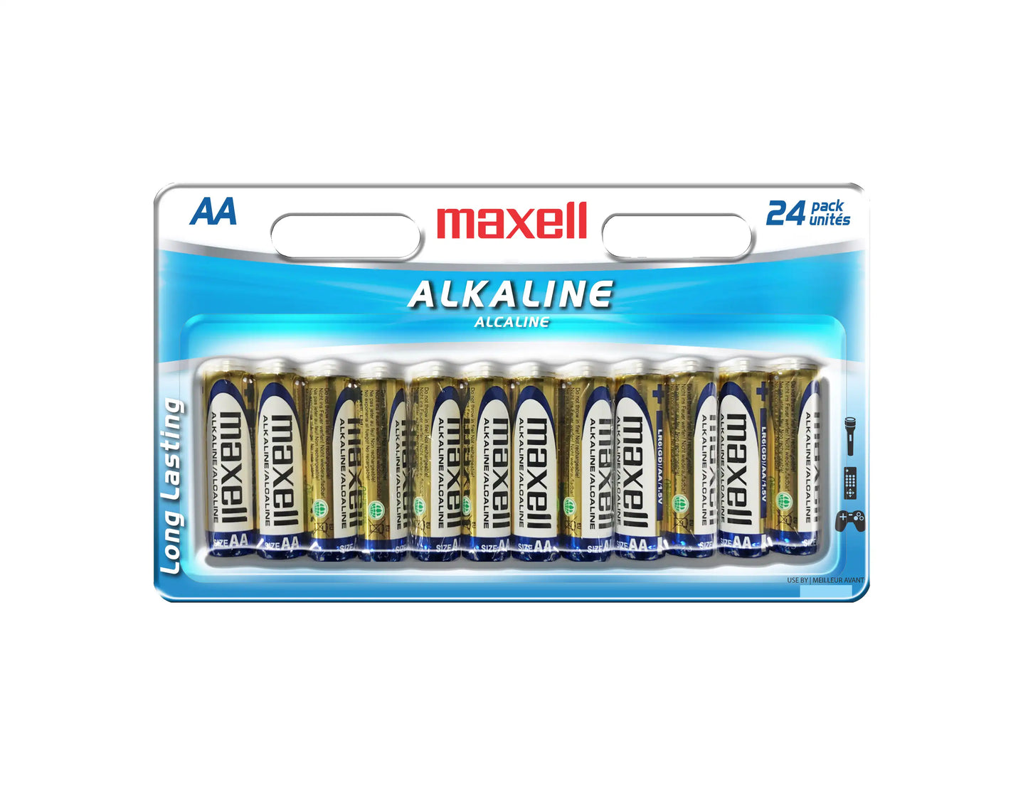Maxell Alkaline AA Batteries | Pack of 24 (Model: 723473).