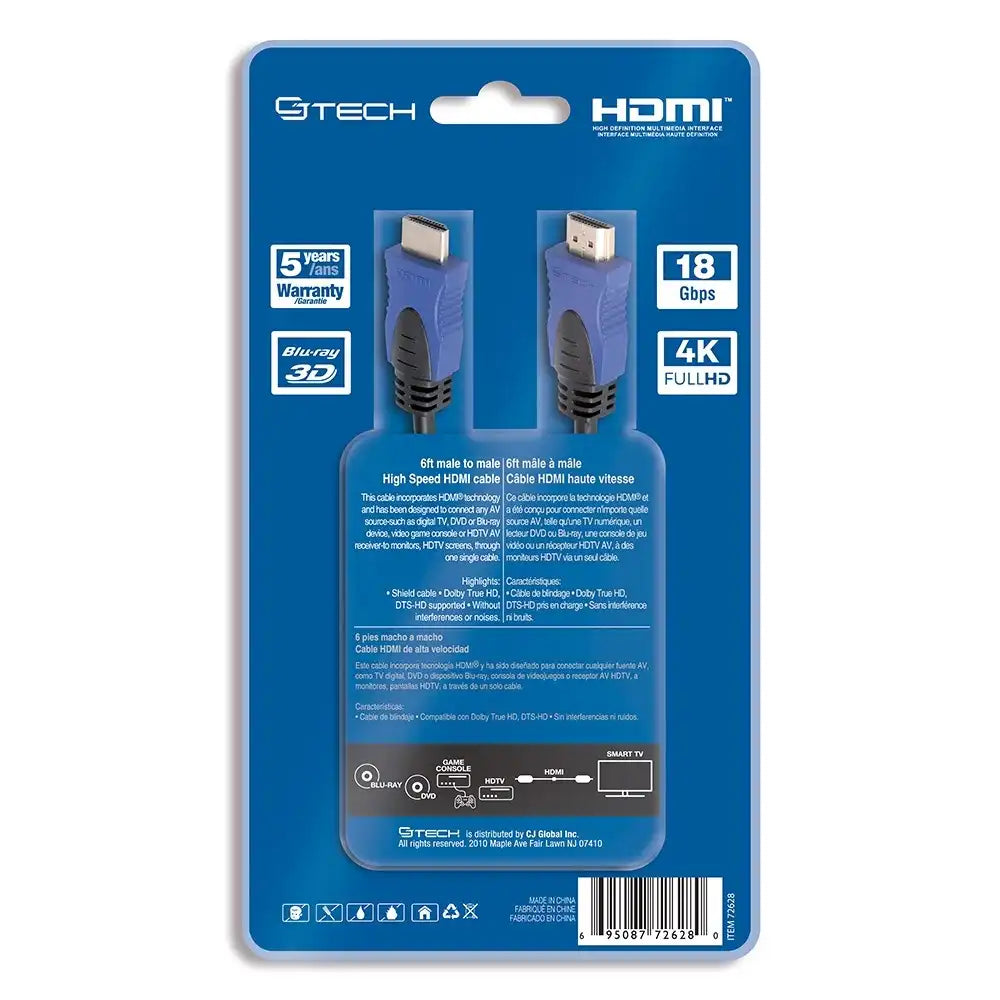 Câble HDMI CJ Tech 7,6 m (25 pi) 4K 3D - 72746