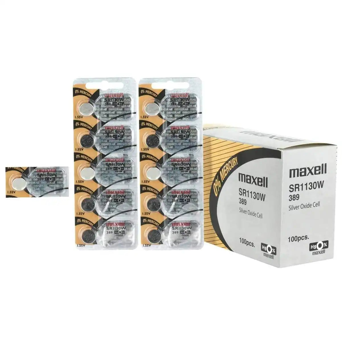 Maxell Watch Battery SR1130W-389 5PCS Tearstrip ( Pack of 5 Batteries ) - 733050