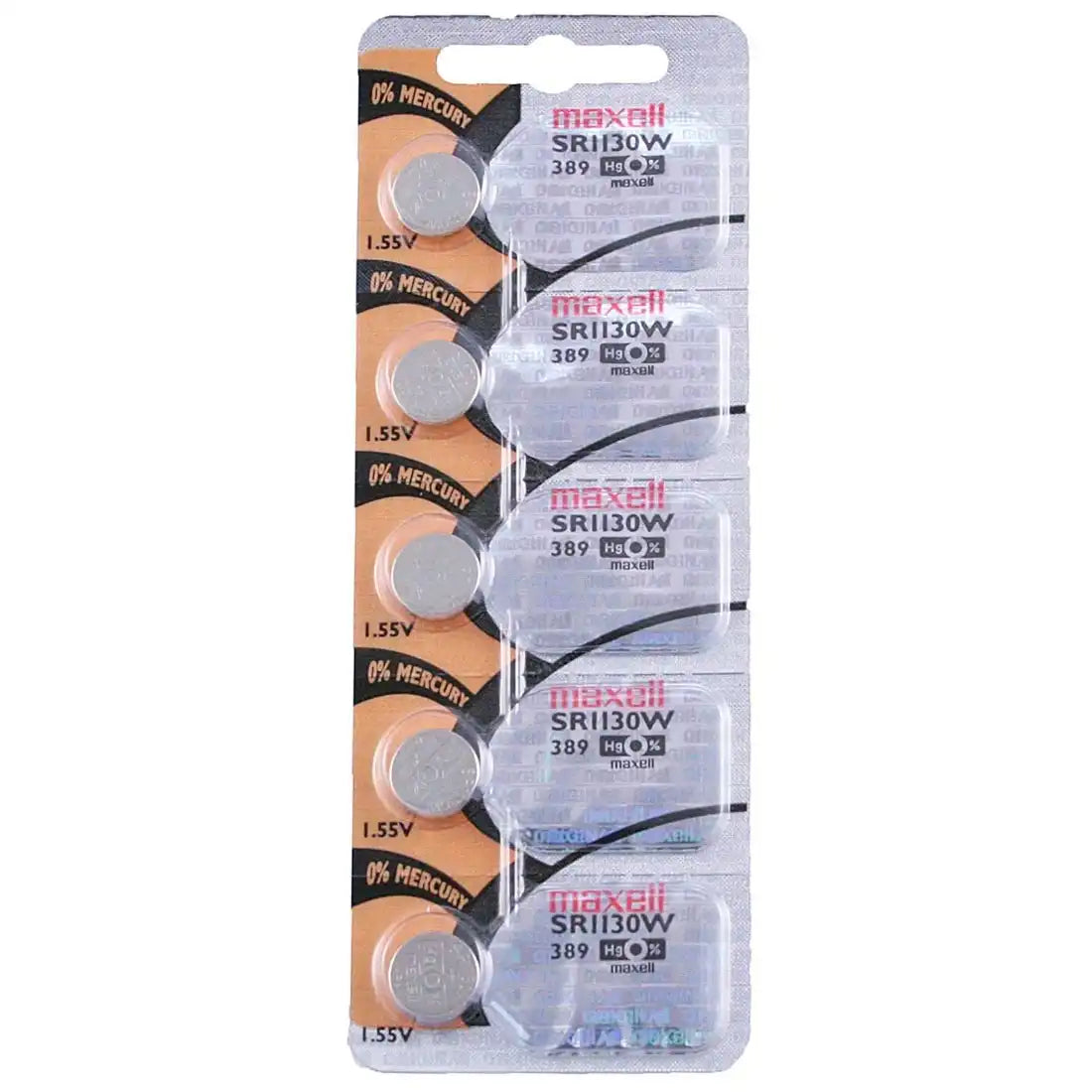 Maxell Watch Battery SR1130W-389 5PCS Tearstrip ( Pack of 5 Batteries ) - 733050