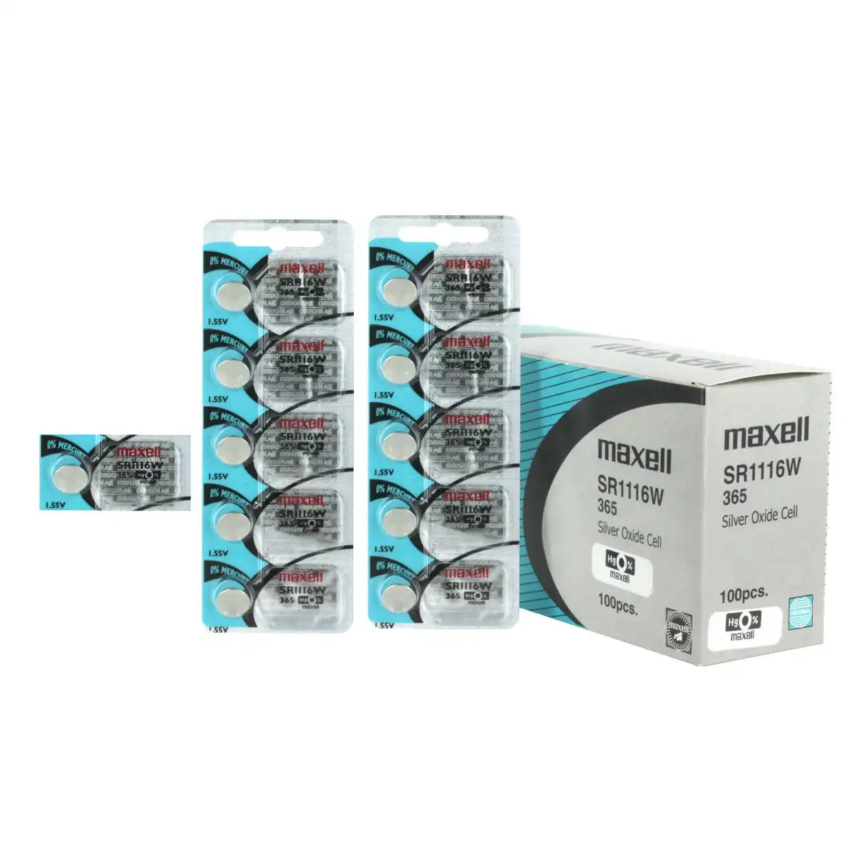 Maxell Watch Battery SR1116W-365 5PCS Tearstrip ( Pack of 5 Batteries ) - 733852