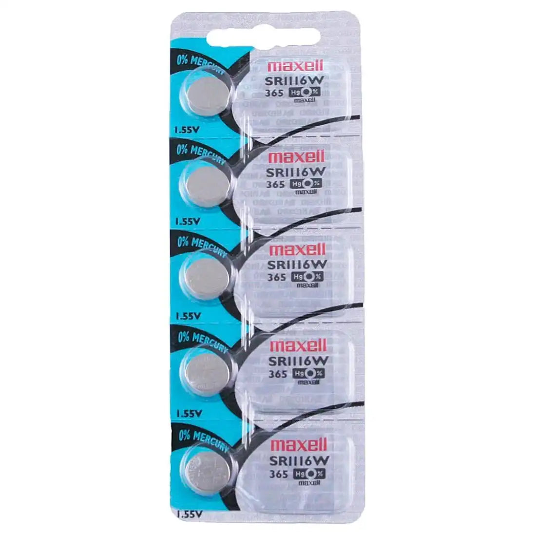 Maxell Watch Battery SR1116W-365 5PCS Tearstrip ( Pack of 5 Batteries ) - 733852