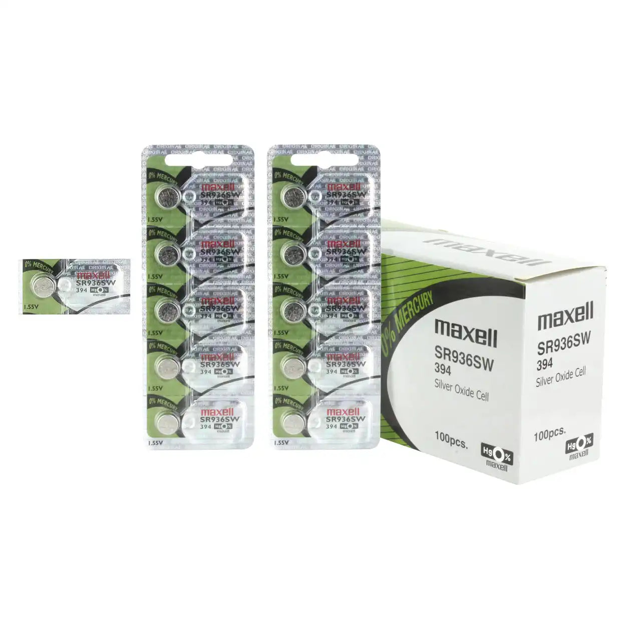 Maxell Watch Battery SR936SW-394 5PCS Tearstrip ( Pack of 5 Batteries ) - 735051