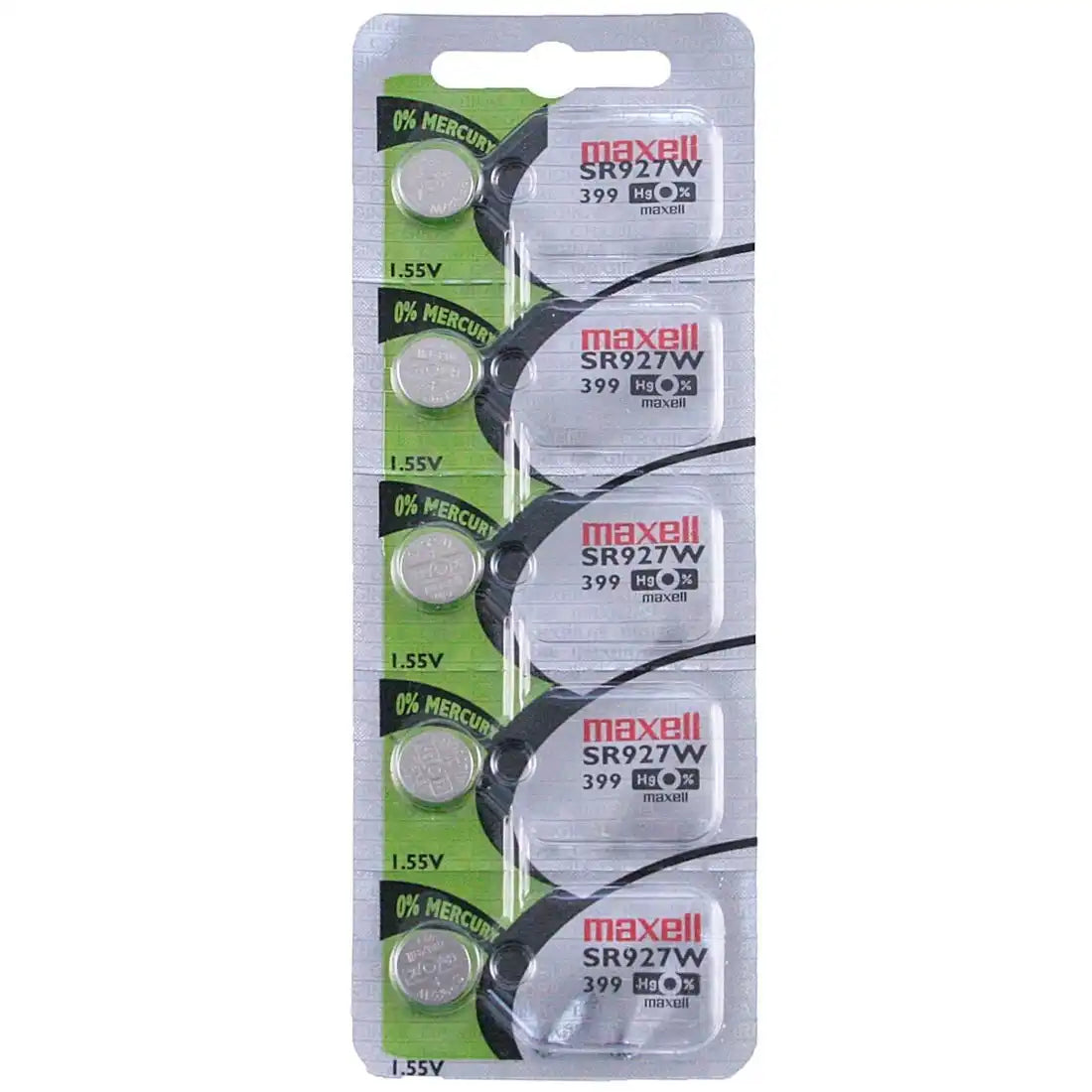 Maxell Watch Battery SR927W-399 5PCS Tearstrip ( Pack of 5 Batteries ) - 735450