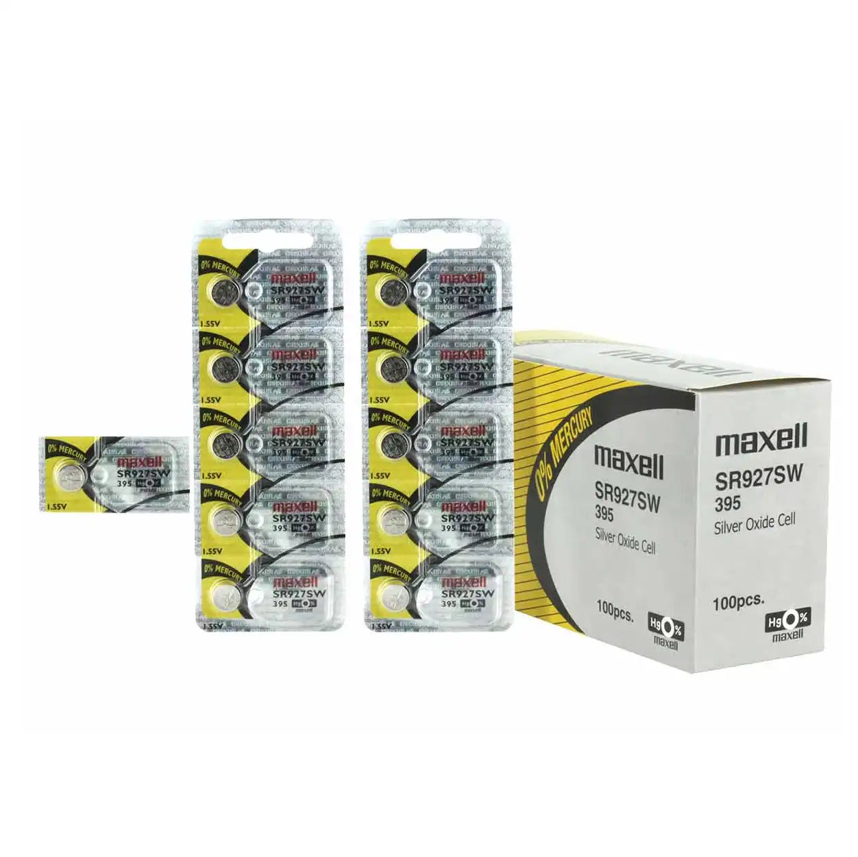 Maxell Watch Battery SR927SW-395 5PCS Tearstrip ( Pack of 5 Batteries ) - 735451