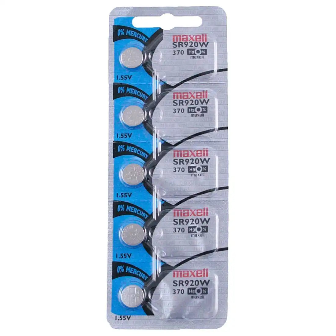 Maxell Watch Battery SR920W-370 5PCS Tearstrip ( Pack of 5 Batteries ) - 736050