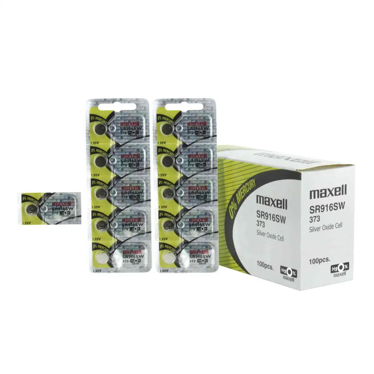 Maxell Watch Battery SR916SW-373 5PCS Tearstrip ( Pack of 5 Batteries ) - 736450
