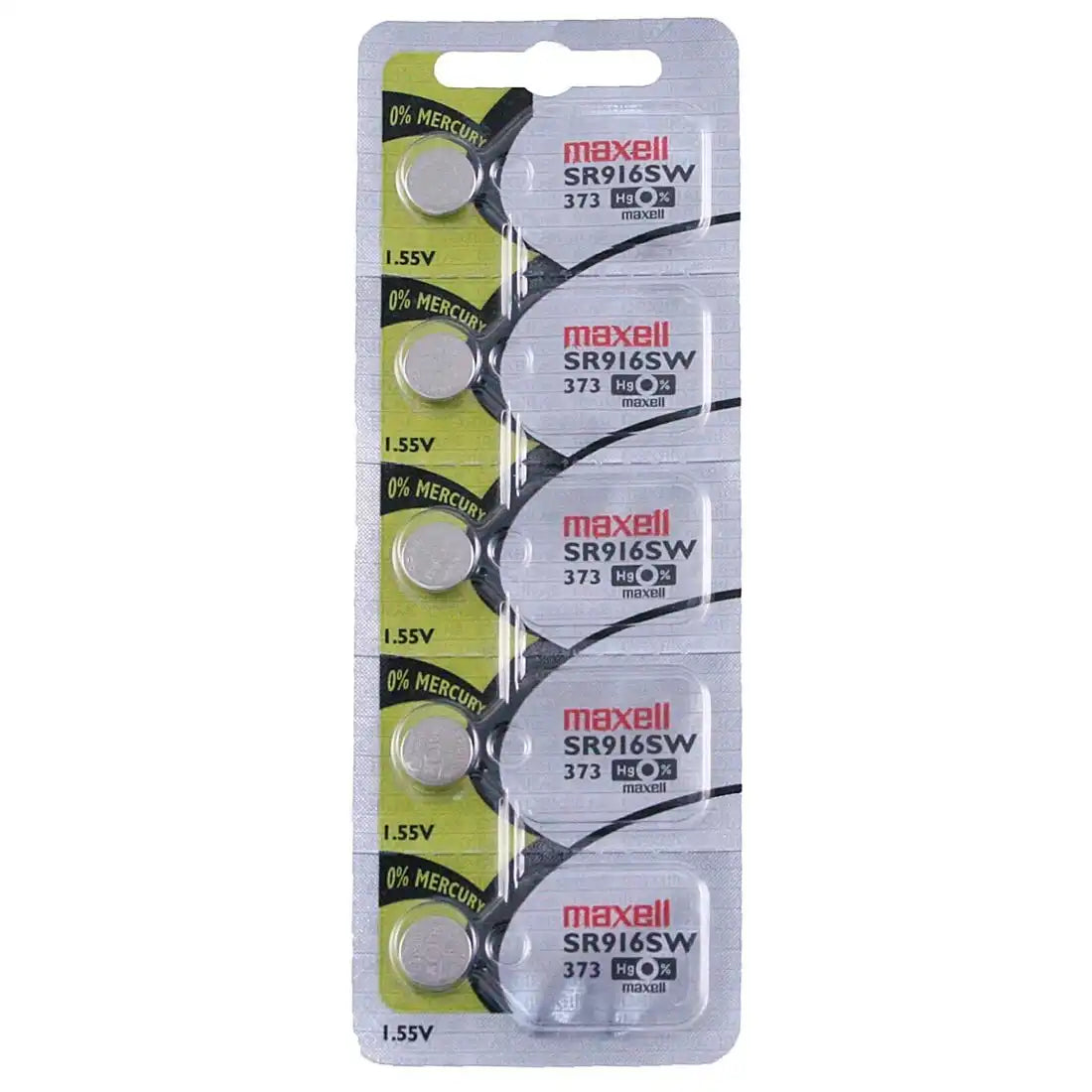 Maxell Watch Battery SR916SW-373 5PCS Tearstrip ( Pack of 5 Batteries ) - 736450