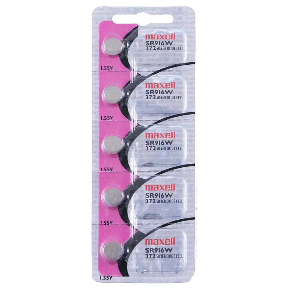Maxell Watch Battery SR916W-372 5PCS Tearstrip ( Pack of 5 Batteries ) - 736452