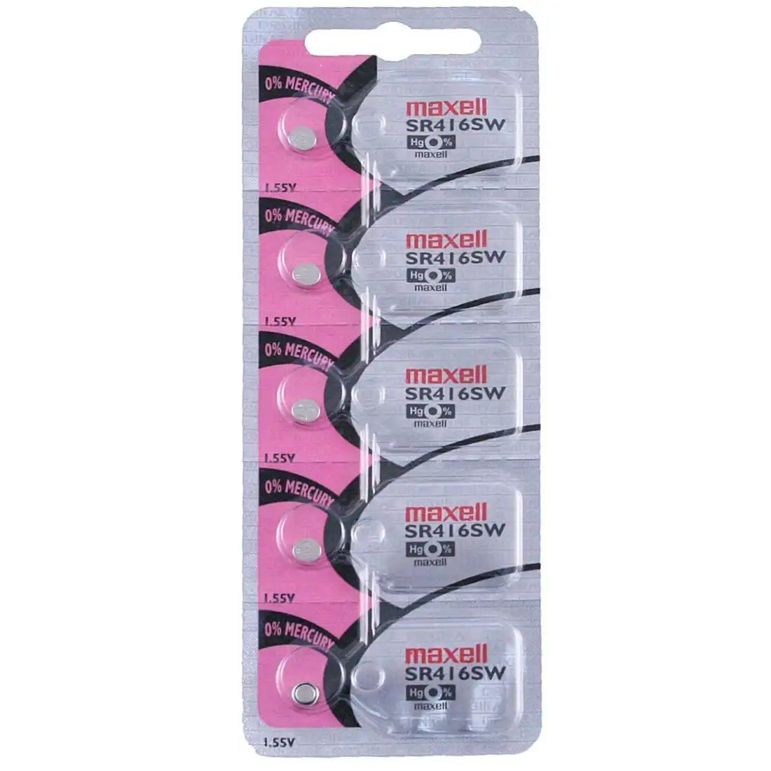 Maxell Watch Battery SR416SW-337 5PCS Tearstrip ( Pack of 5 Batteries ) - 738450