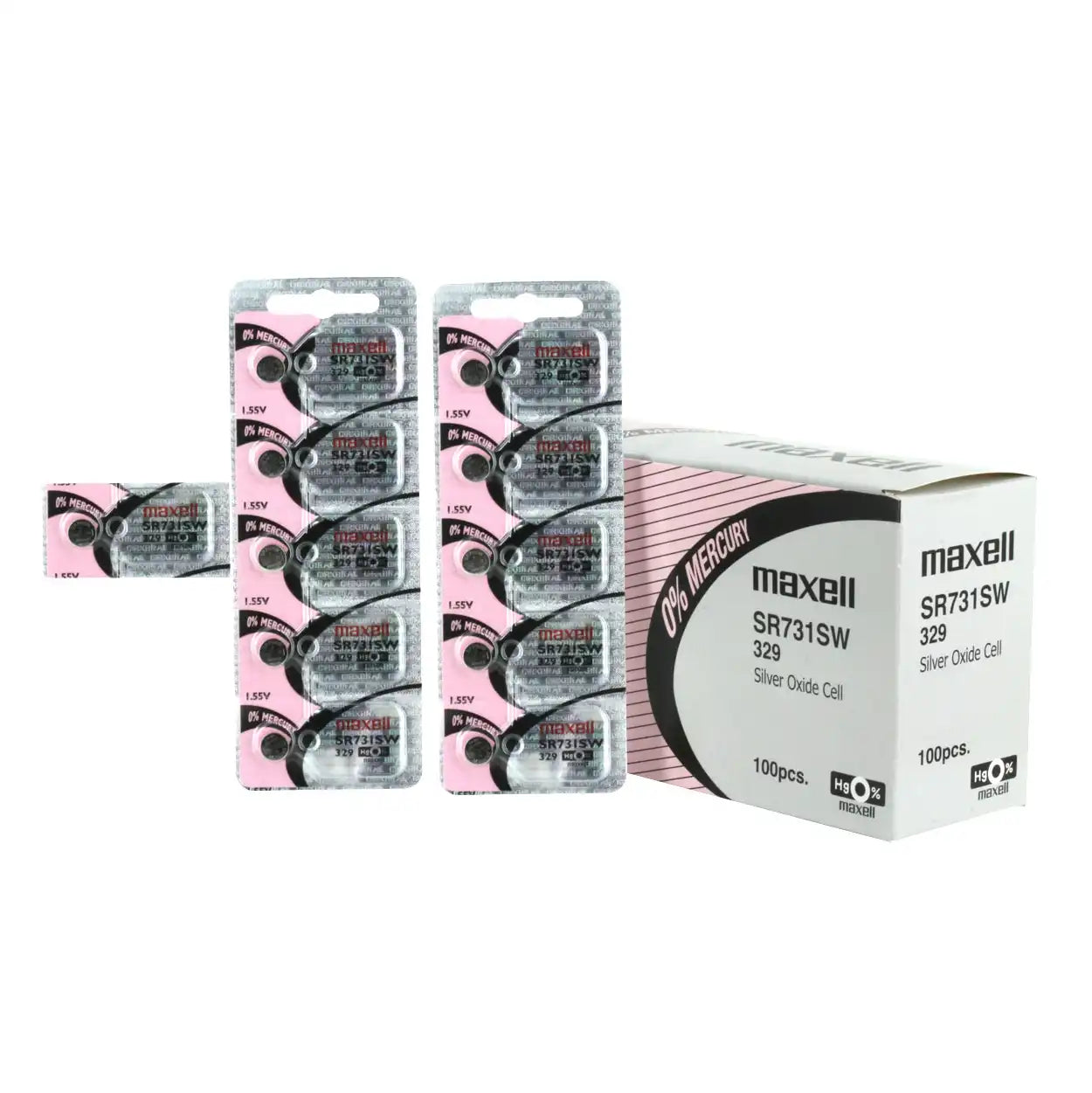 Maxell Watch Battery SR731SW-329 5PCS Tearstrip ( Pack of 5 Batteries ) - 740651