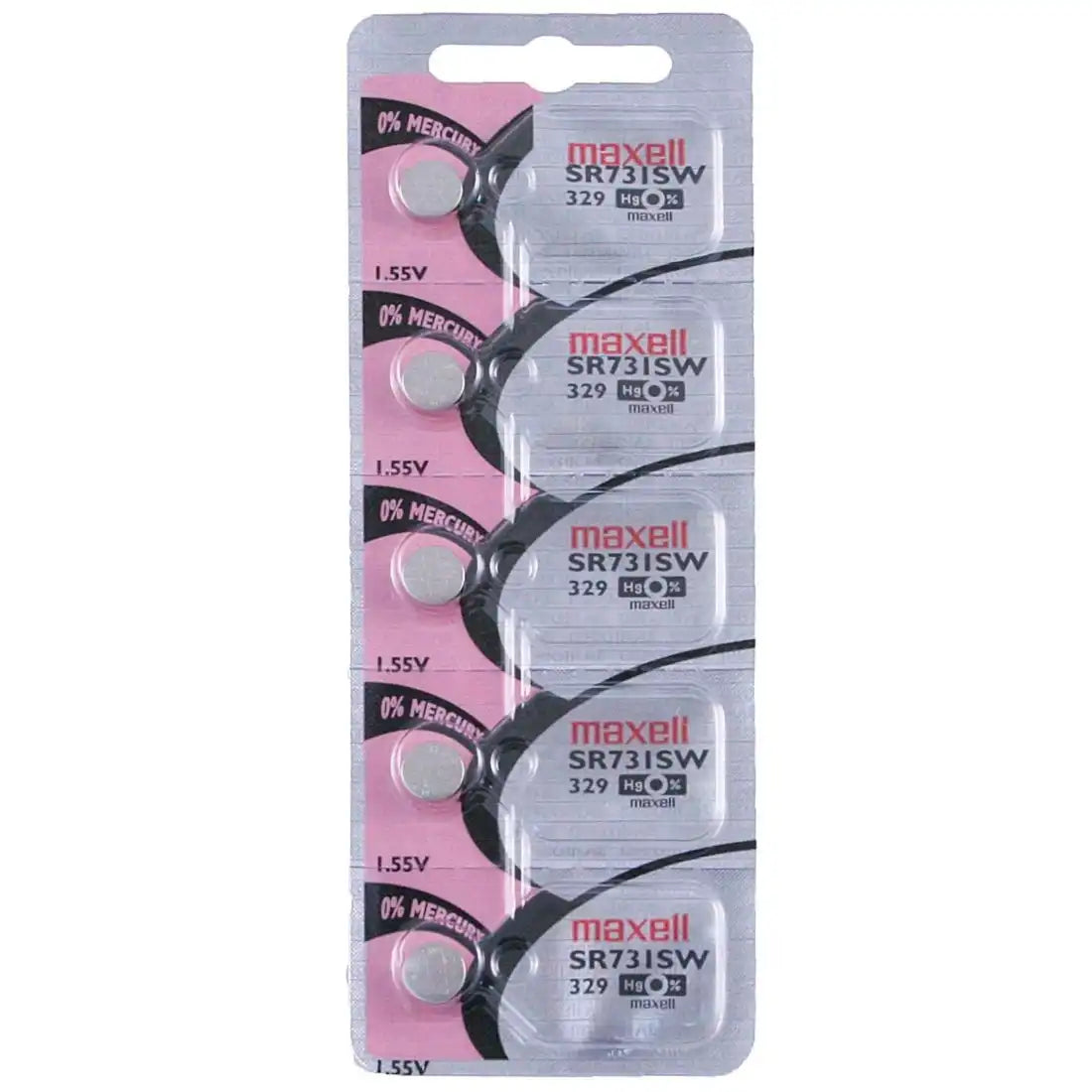 Maxell Watch Battery SR731SW-329 5PCS Tearstrip ( Pack of 5 Batteries ) - 740651