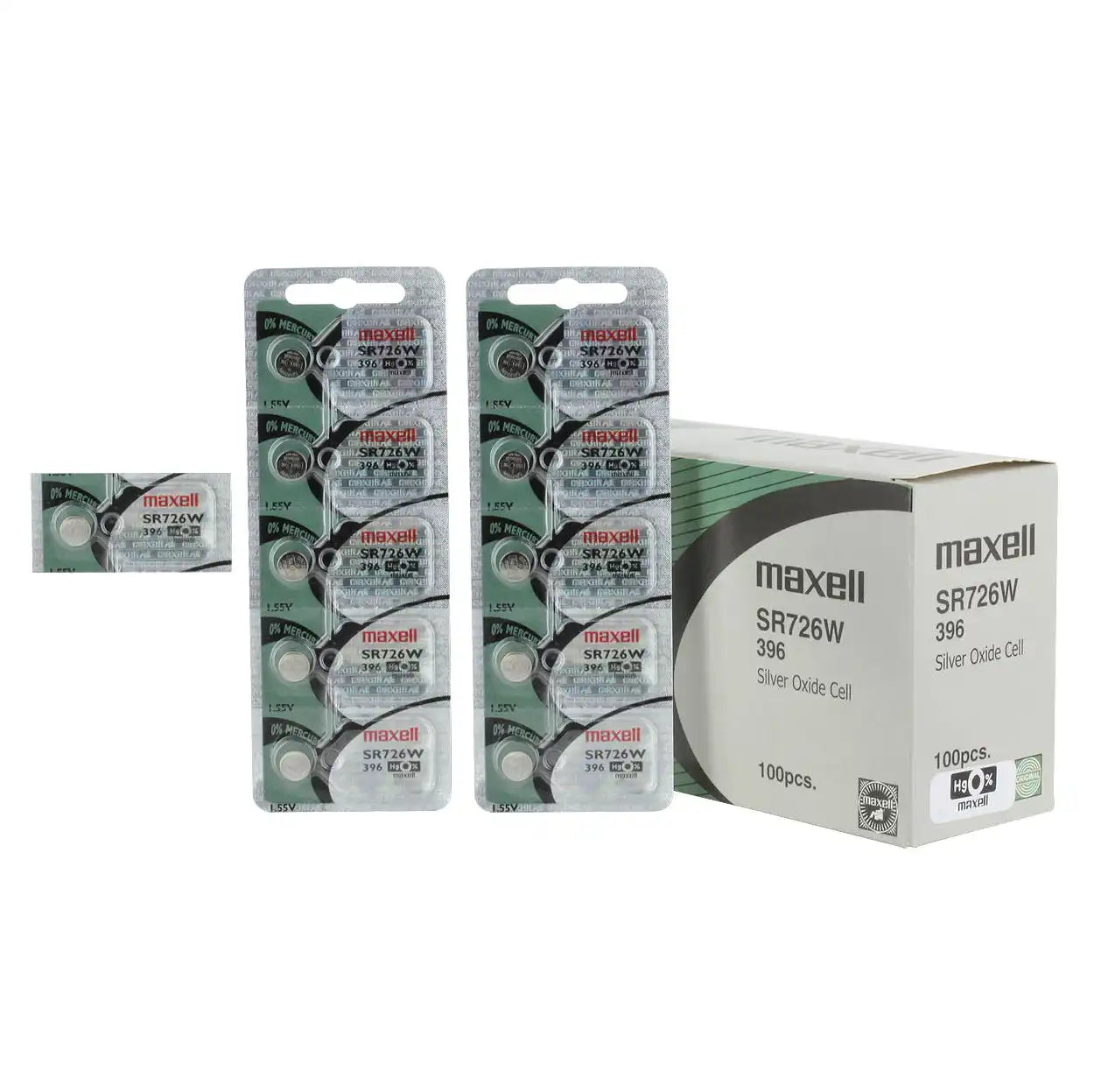 Maxell Watch Battery SR726W-396 5PCS Tearstrip ( Pack of 5 Batteries - 741050