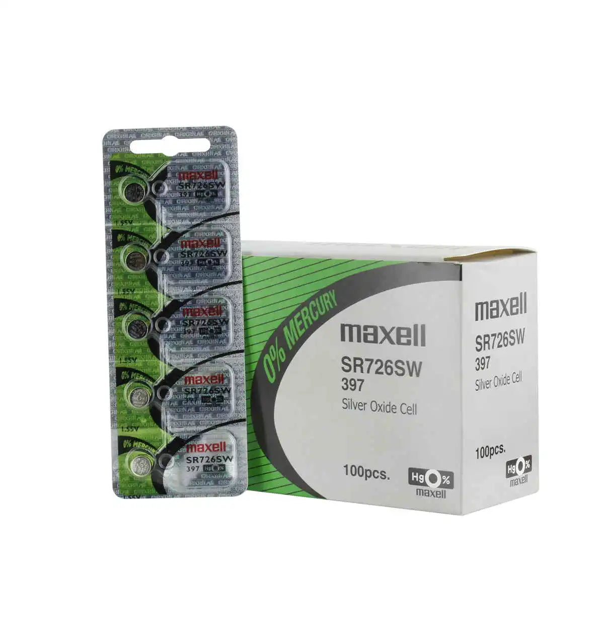 Maxell Watch Battery SR726SW-397 5PCS Tearstrip ( Pack of 5 Batteries ) - 741051