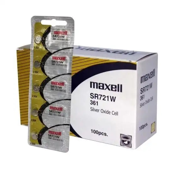 Maxell Watch Battery SR721W-361 5PCS Tearstrip ( Pack of 5 Batteries ) - 741450