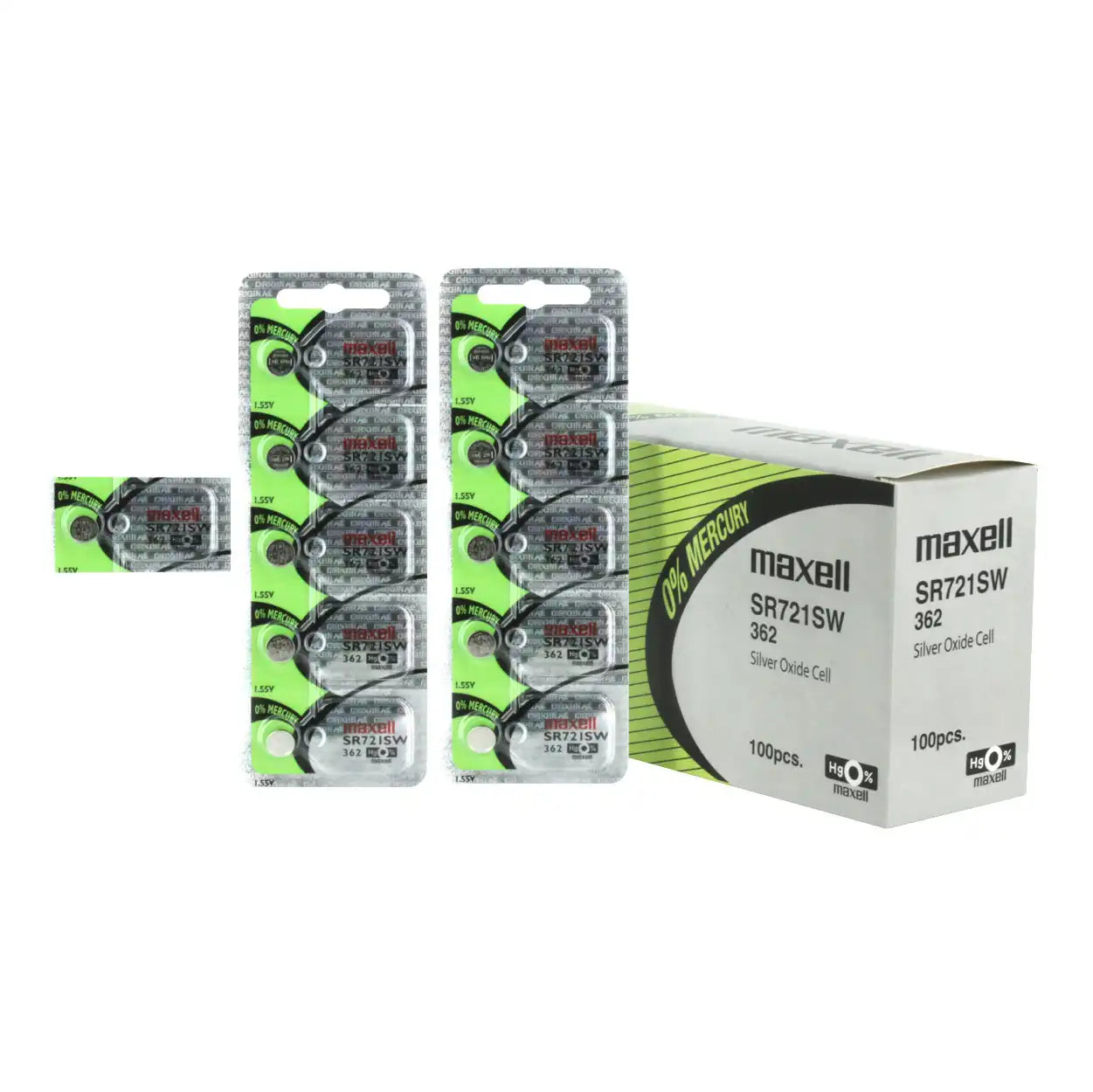 Maxell Watch Battery SR721SW-362 5PCS Tearstrip ( Pack of 5 Batteries ) - 741451