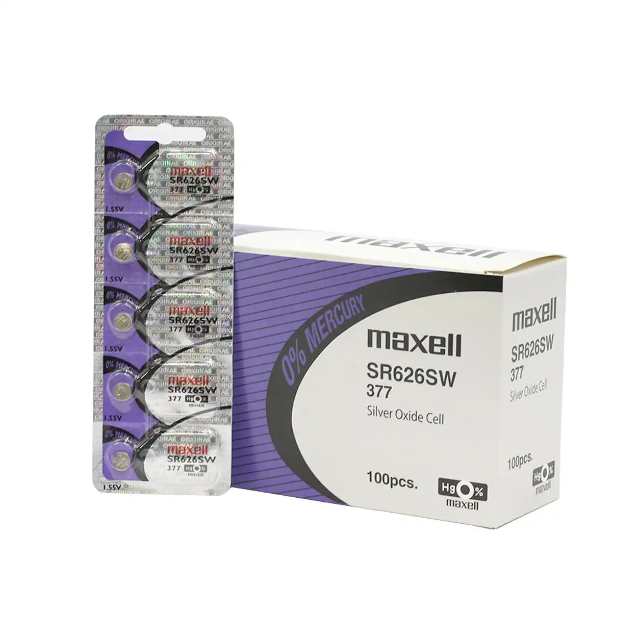 Maxell Watch Battery SR626SW-377 5PCS Tearstrip ( Pack of 5 Batteries ) - 743050