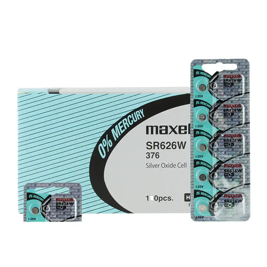 Maxell Watch Battery SR626W-376 5PCS Tearstrip ( Pack of 5 Batteries ) - 743051