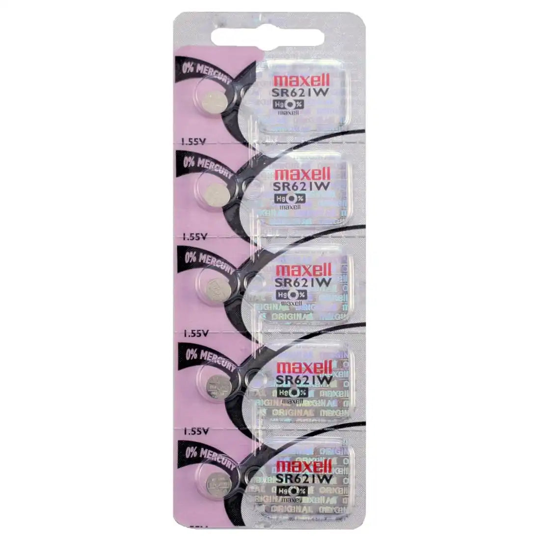 Maxell Watch Battery SR621W-363 5PCS Tearstrip ( Pack of 5 Batteries ) - 743452