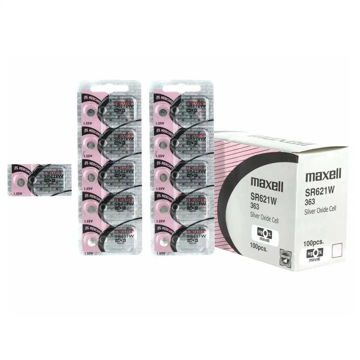 Maxell Watch Battery SR621W-363 5PCS Tearstrip ( Pack of 5 Batteries ) - 743452