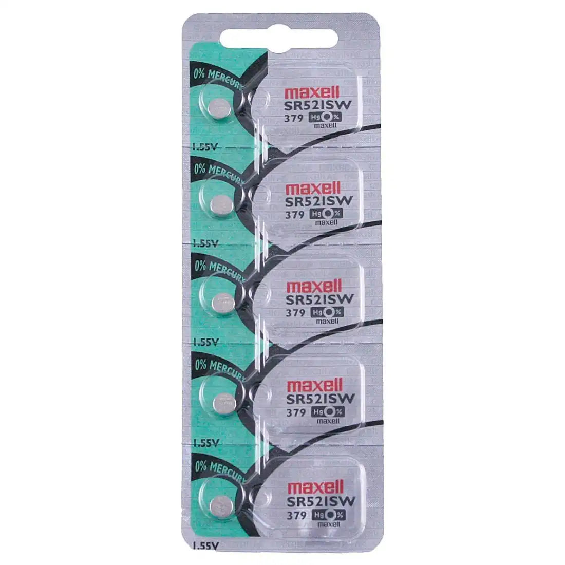 Maxell Watch Battery SR521SW-379 5PCS Tearstrip ( Pack of 5 Batteries ) - 745450
