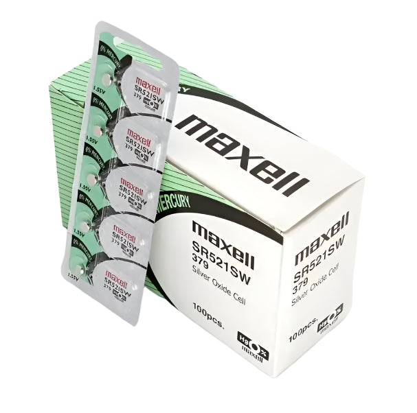 Maxell Watch Battery SR521SW-379 5PCS Tearstrip ( Pack of 5 Batteries ) - 745450