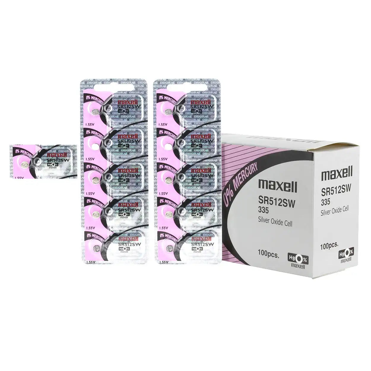 Maxell Watch Battery SR512SW-335 5PCS Tearstrip ( Pack of 5 Batteries ) - 746250