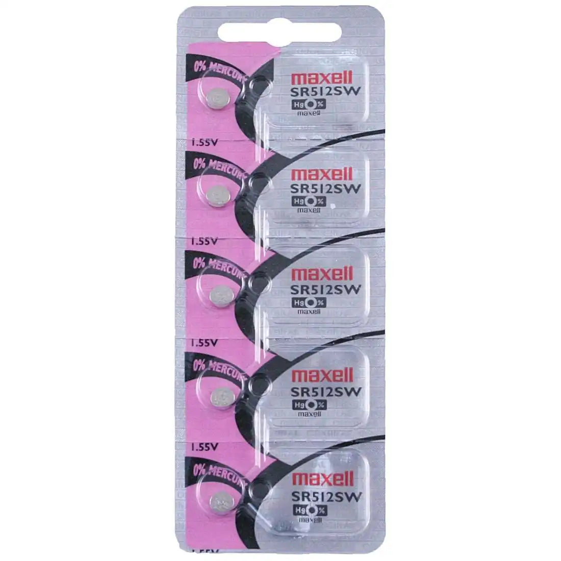 Maxell Watch Battery SR512SW-335 5PCS Tearstrip ( Pack of 5 Batteries ) - 746250