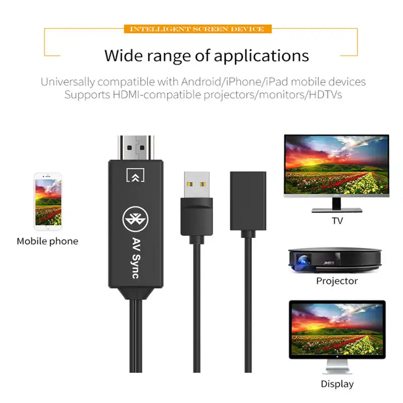 Onten USB to HDMI Cable Bluetooth HDTV Mirroring Audio Video For Mobile Phone - OT-75003