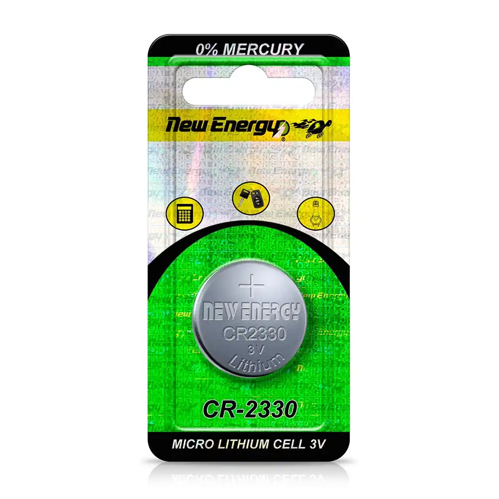 New Energy CR-2330 3V Lithium Batteries (1 Button Cells per Card)