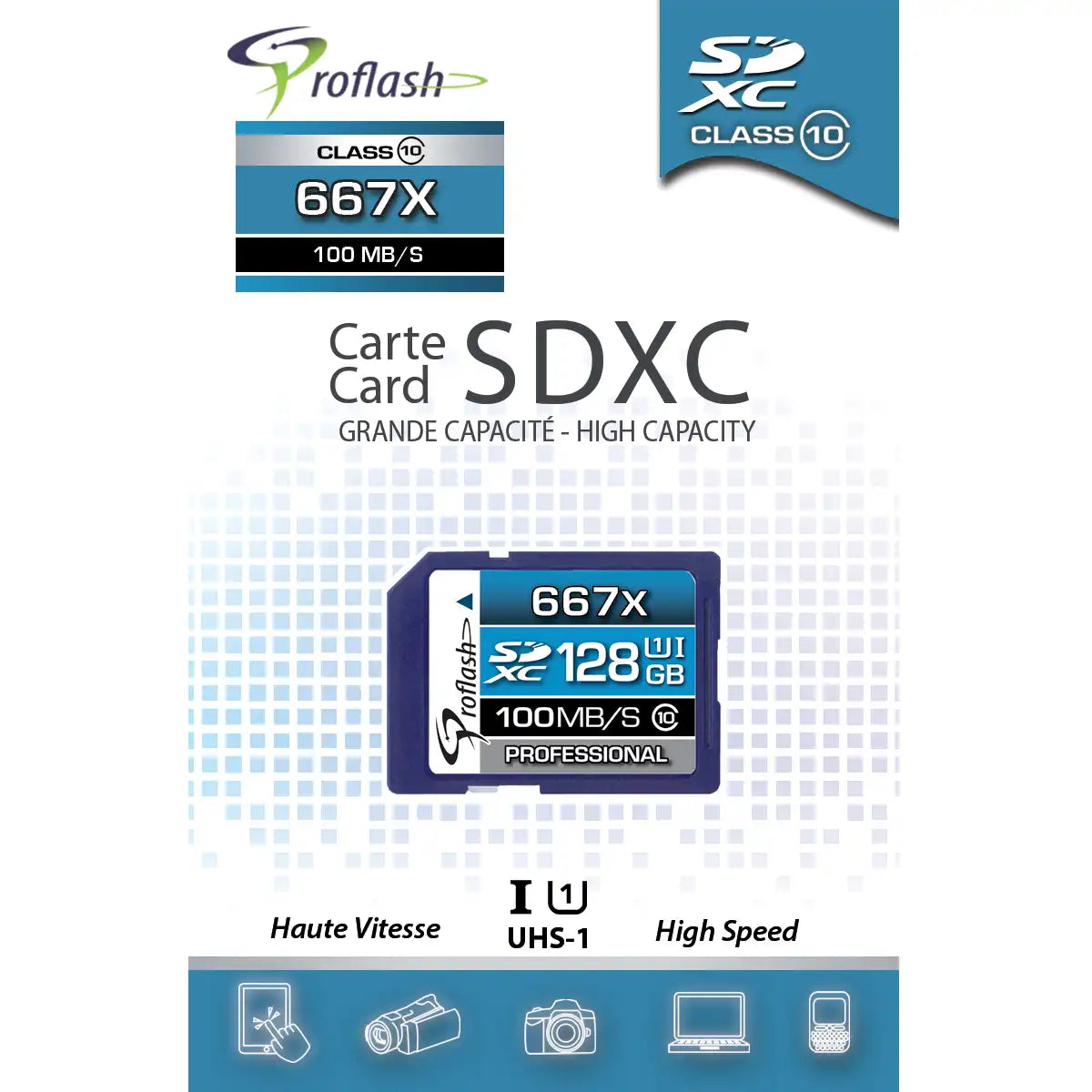 Proflash Memory Card SDXC 128GB Class 10 USH-I U1100 MB/s / 7828