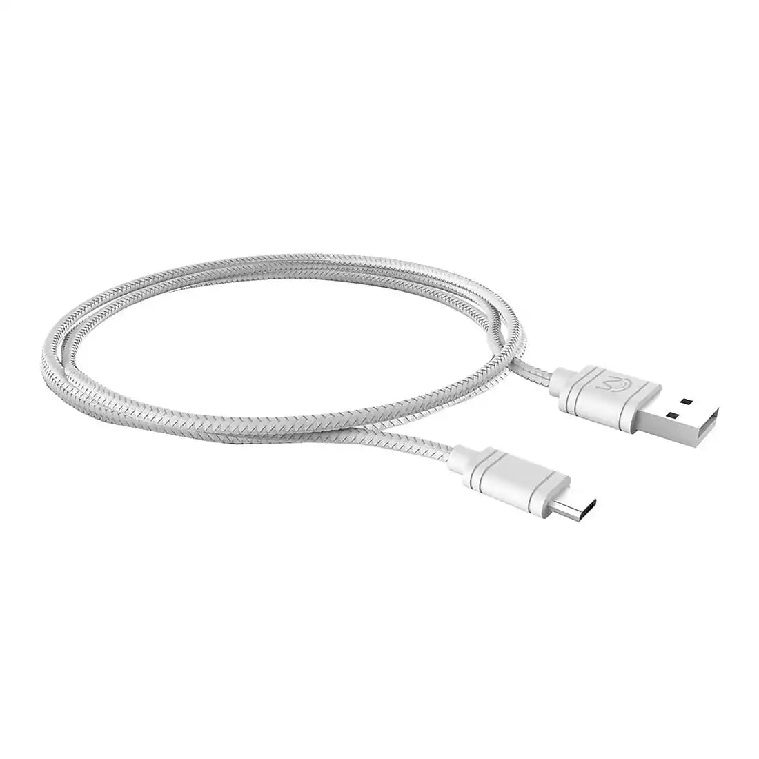 Mental Beats 10FT Micro USB Mesh Braided Cable - White | Model 83567
