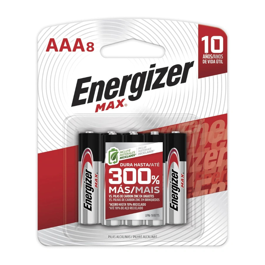 Energizer AAA Batteries Alkaline | Pack of 8